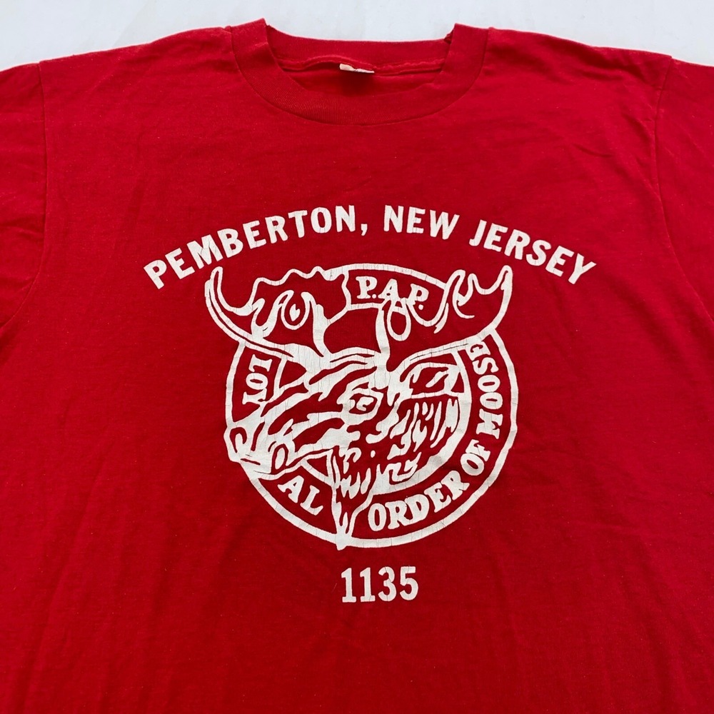vtg 80s PAP LOYAL ORDER OF MOOSE PEMBERTON NEW JERSEY T-Shirt MEDIUM lodge‎ 1135
